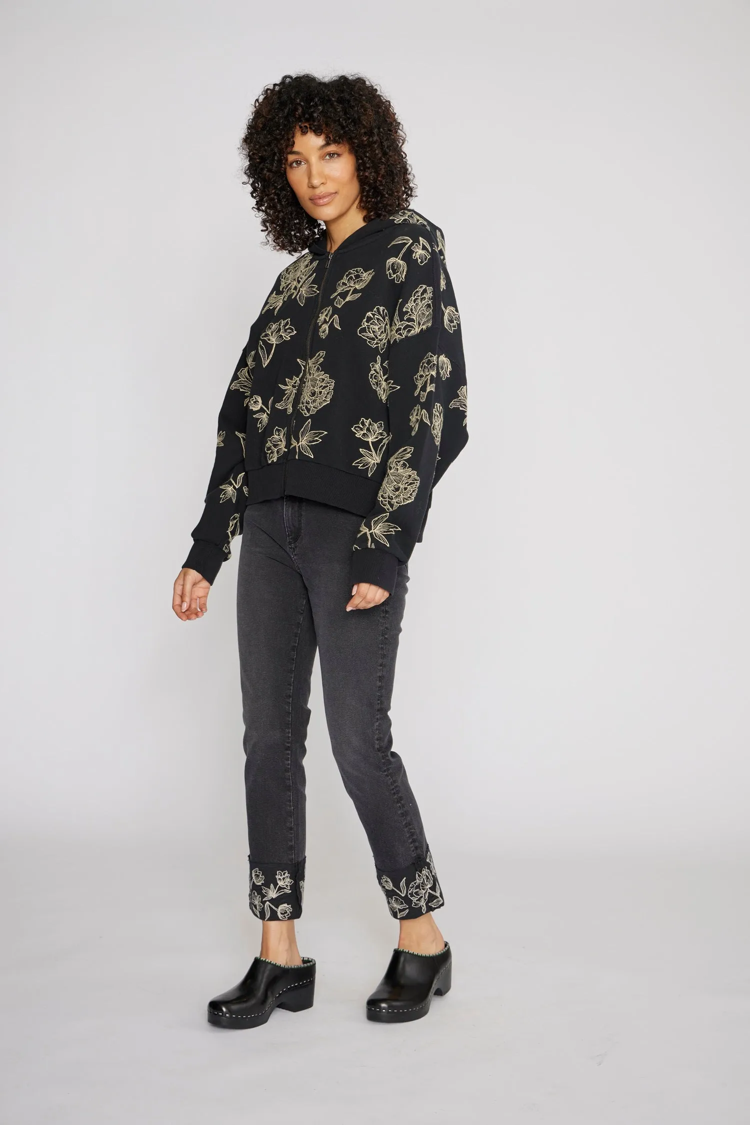 Halle Zip up Sweater - Etched