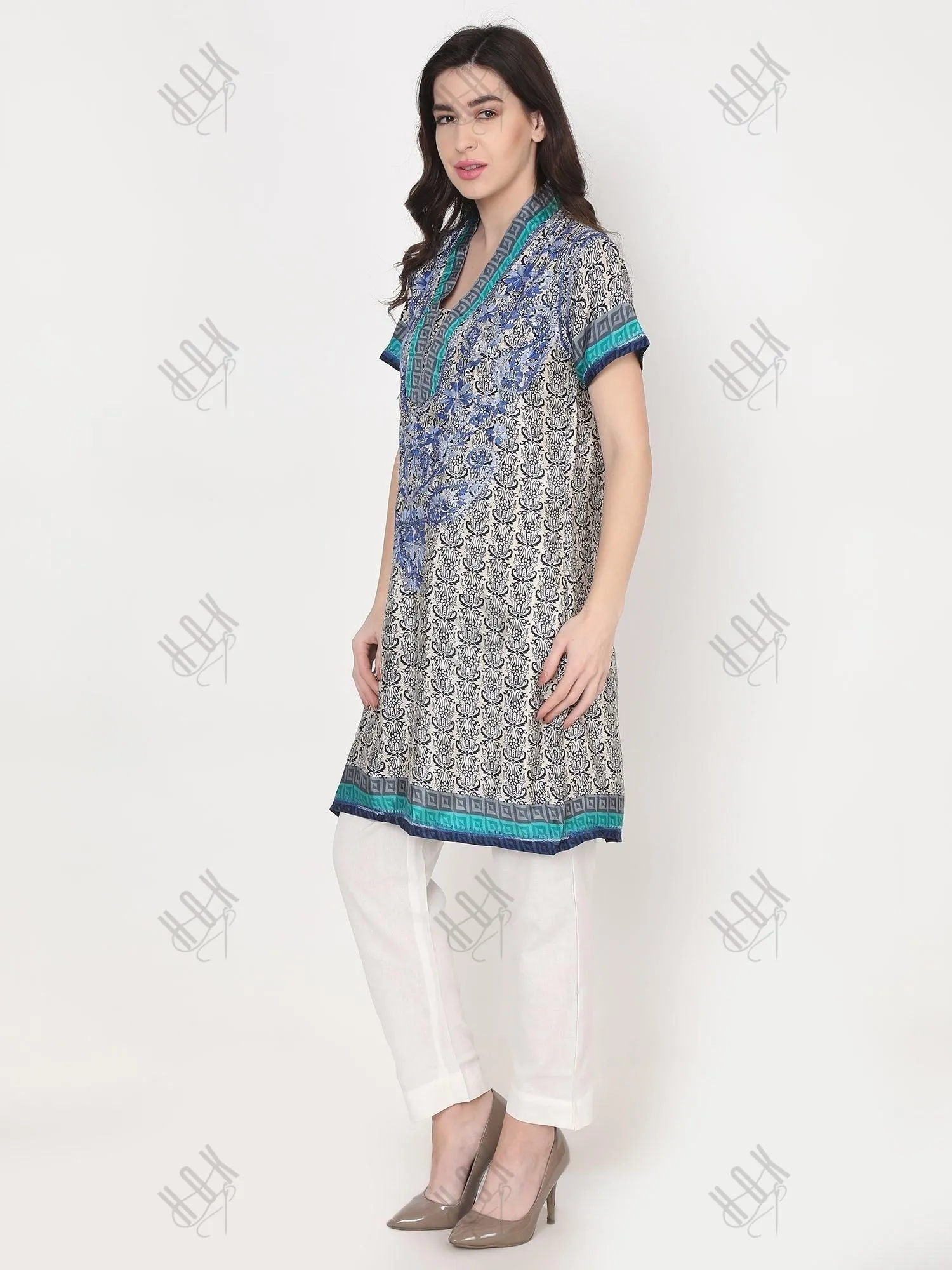 Hand embroidery Chikankari Tunic