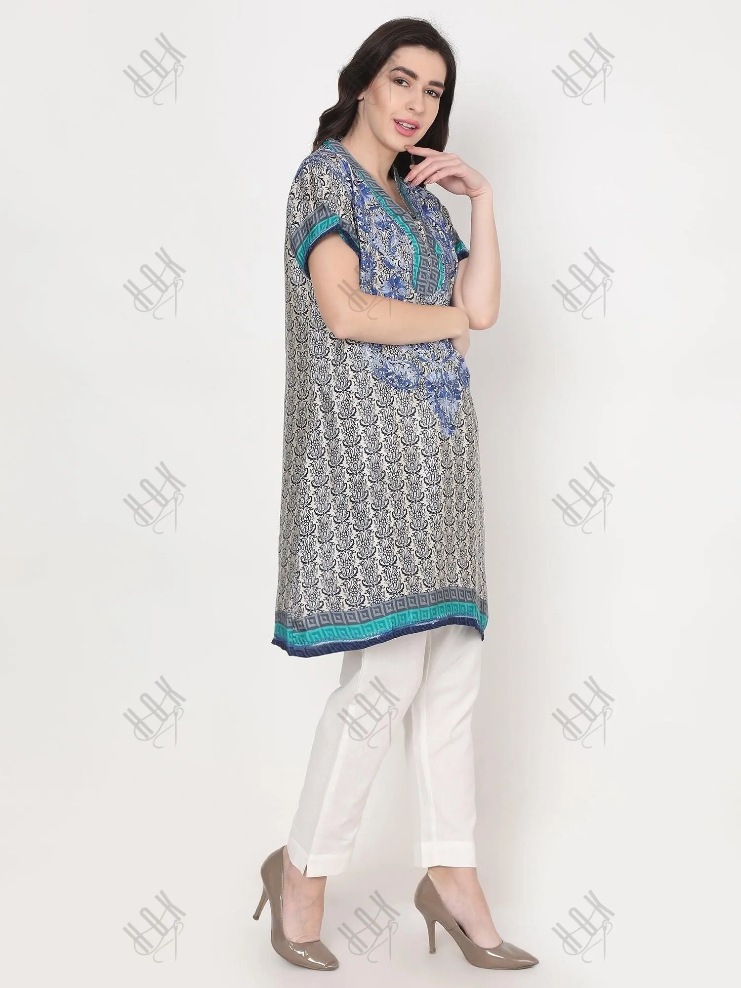 Hand embroidery Chikankari Tunic