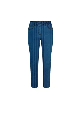 Hannah Regular - Extra Short Length - Blue Denim Stripe