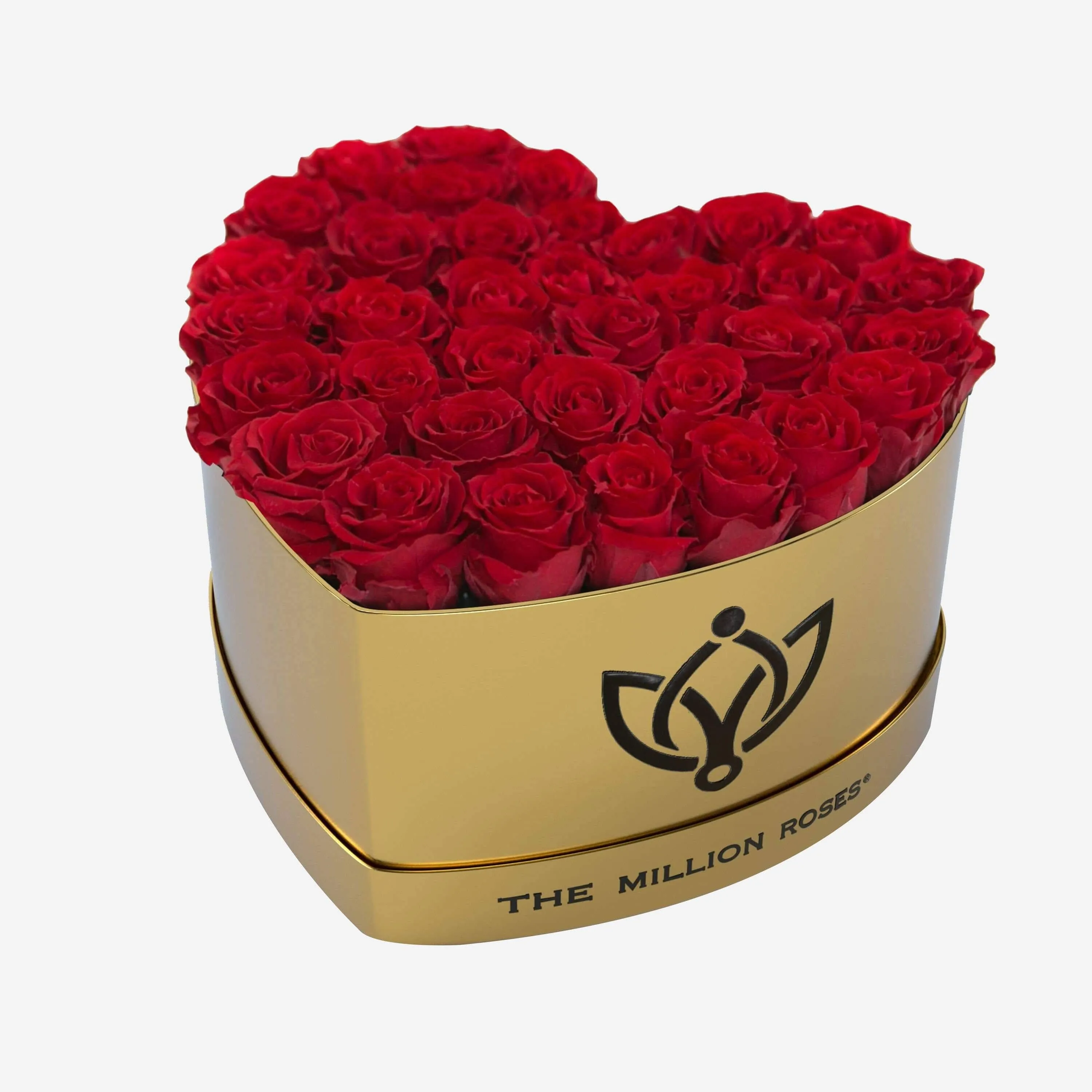 Heart Mirror Gold Box | Red Roses