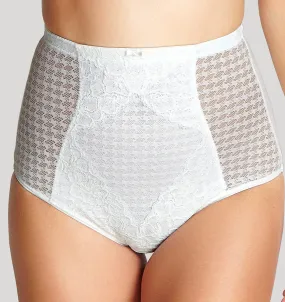 Houndstooth high waist control brief [Ivory]