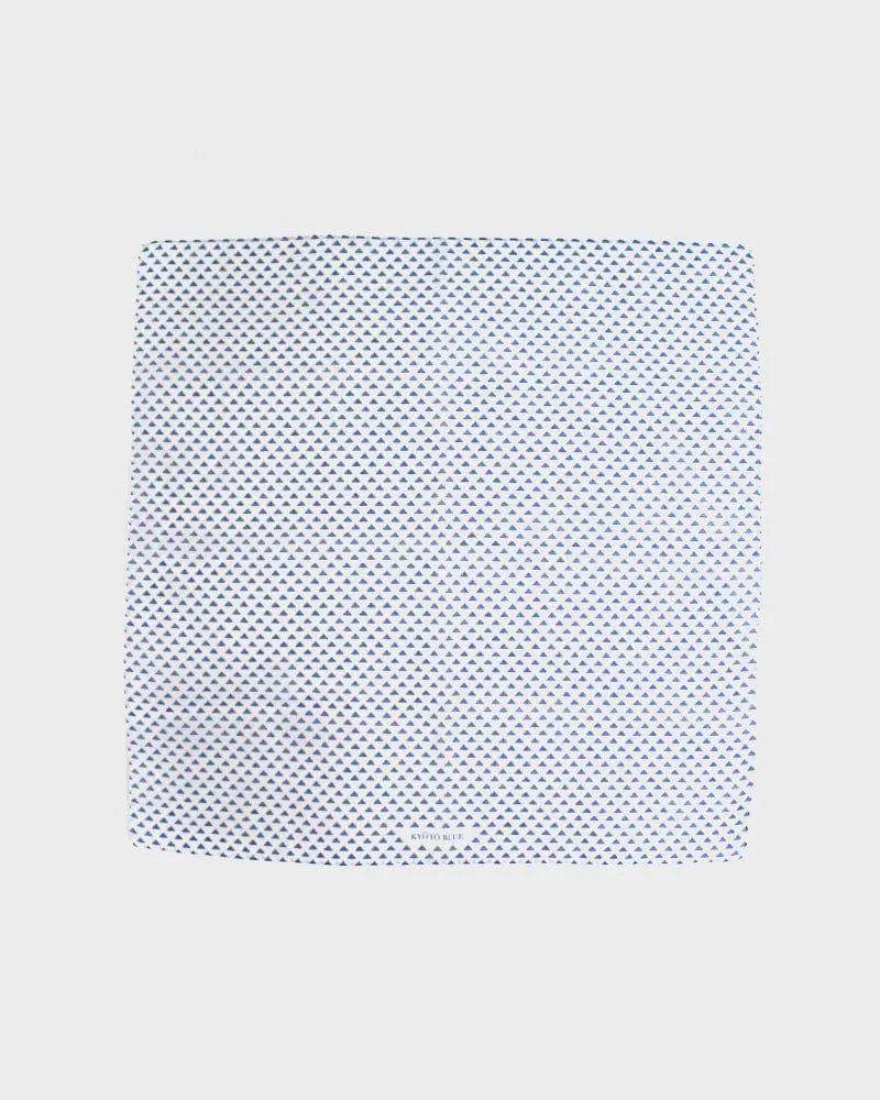 Japanese Handkerchief, Classic, White with Blue Uroko