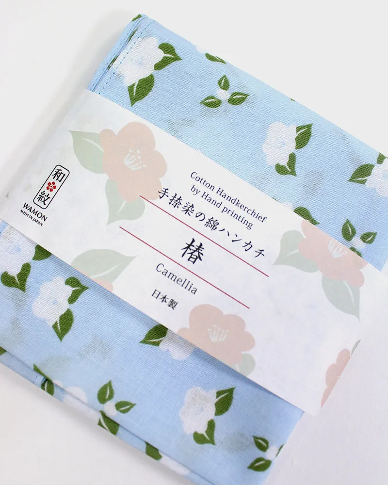 Japanese Handkerchief, Tenasen, Light Blue, Tsubaki