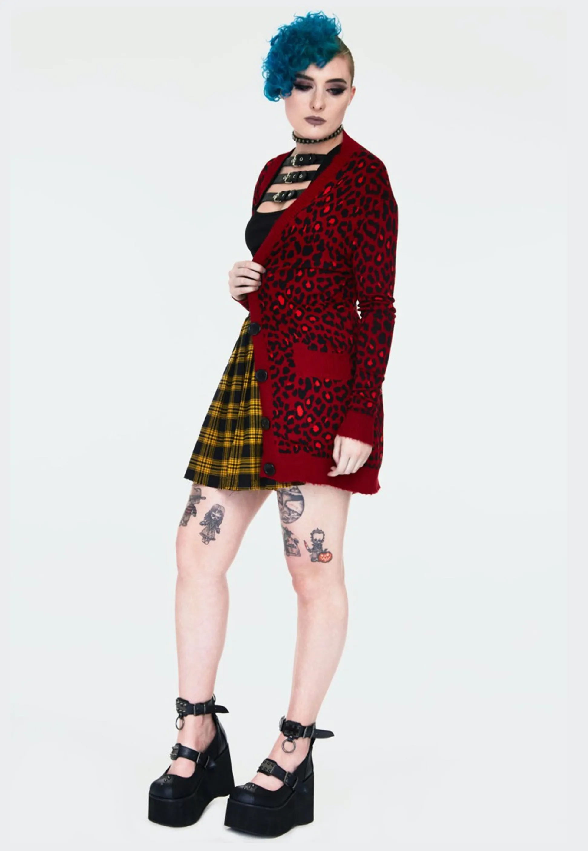 Jawbreaker - Maneater Red Leopard Print Oversized Red - Cardigan