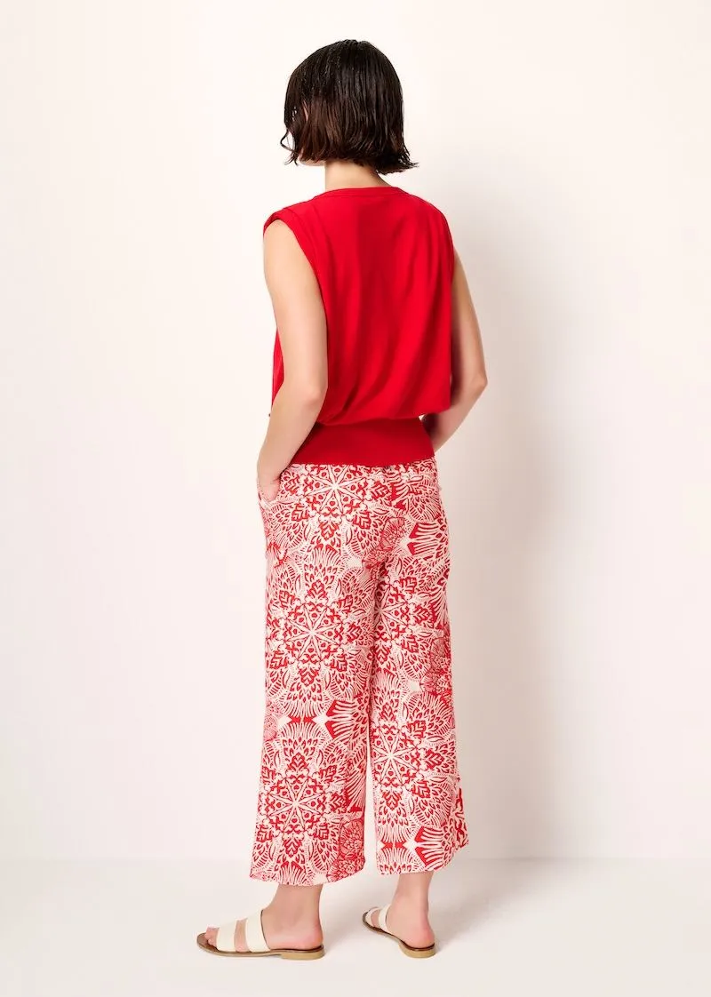 Jolanda Printed Trousers - Salsa Red