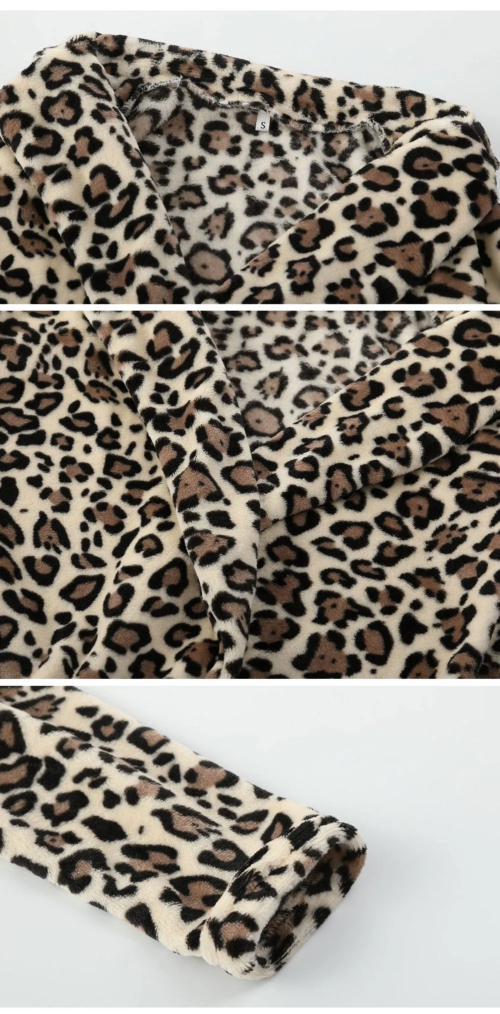 Leopard Outwears Winter Faux Fur Coat