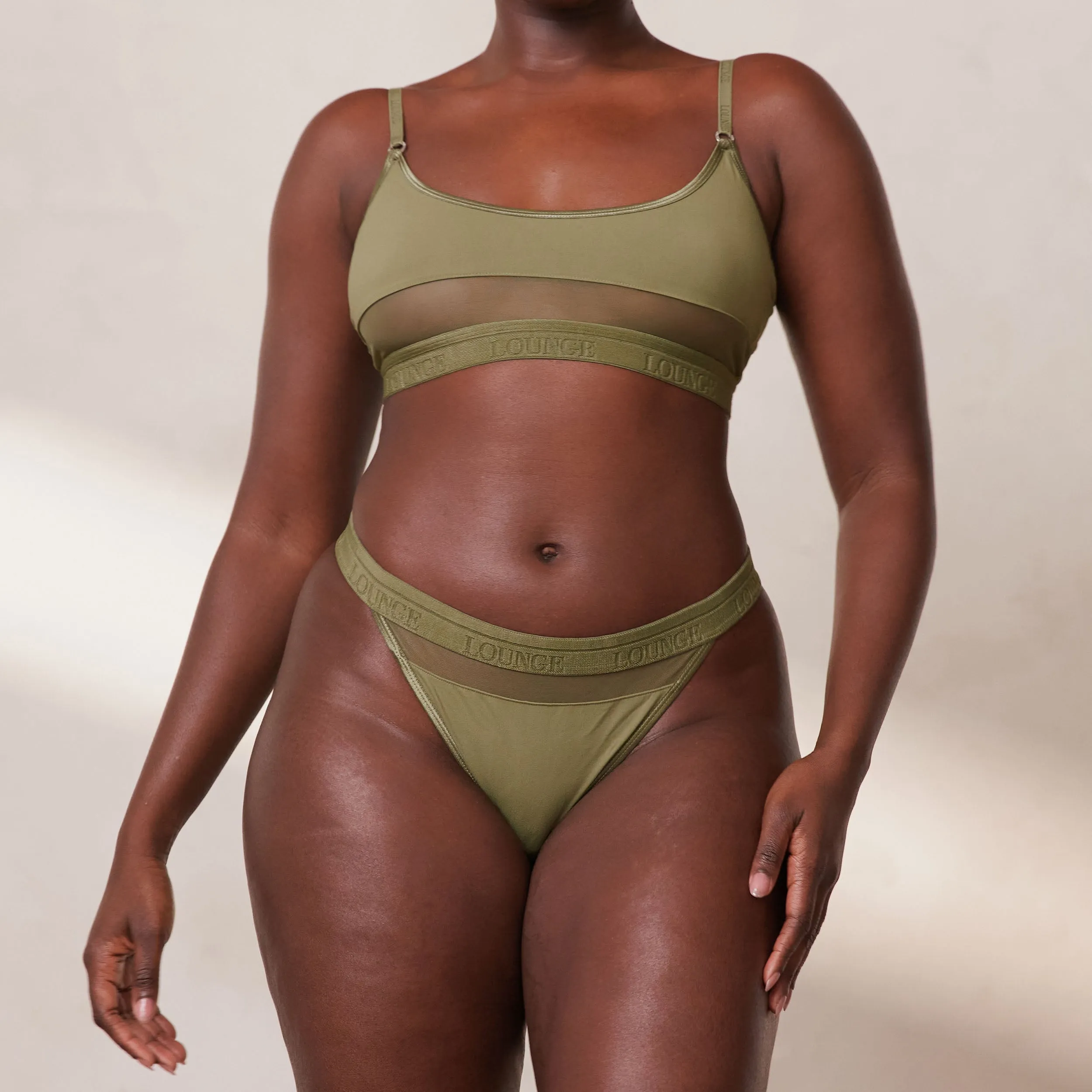 Mesh Bra  - Khaki