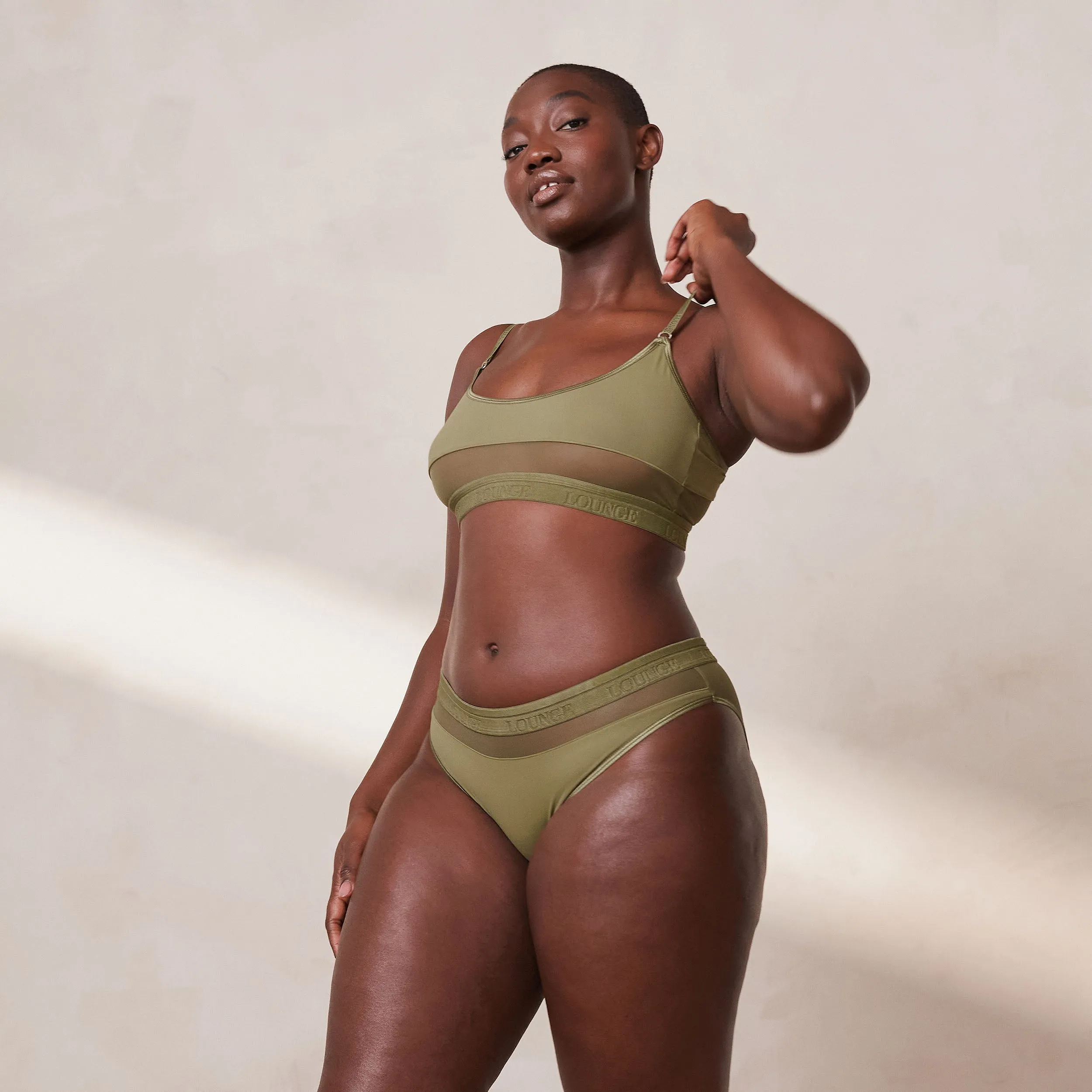 Mesh Bra  - Khaki