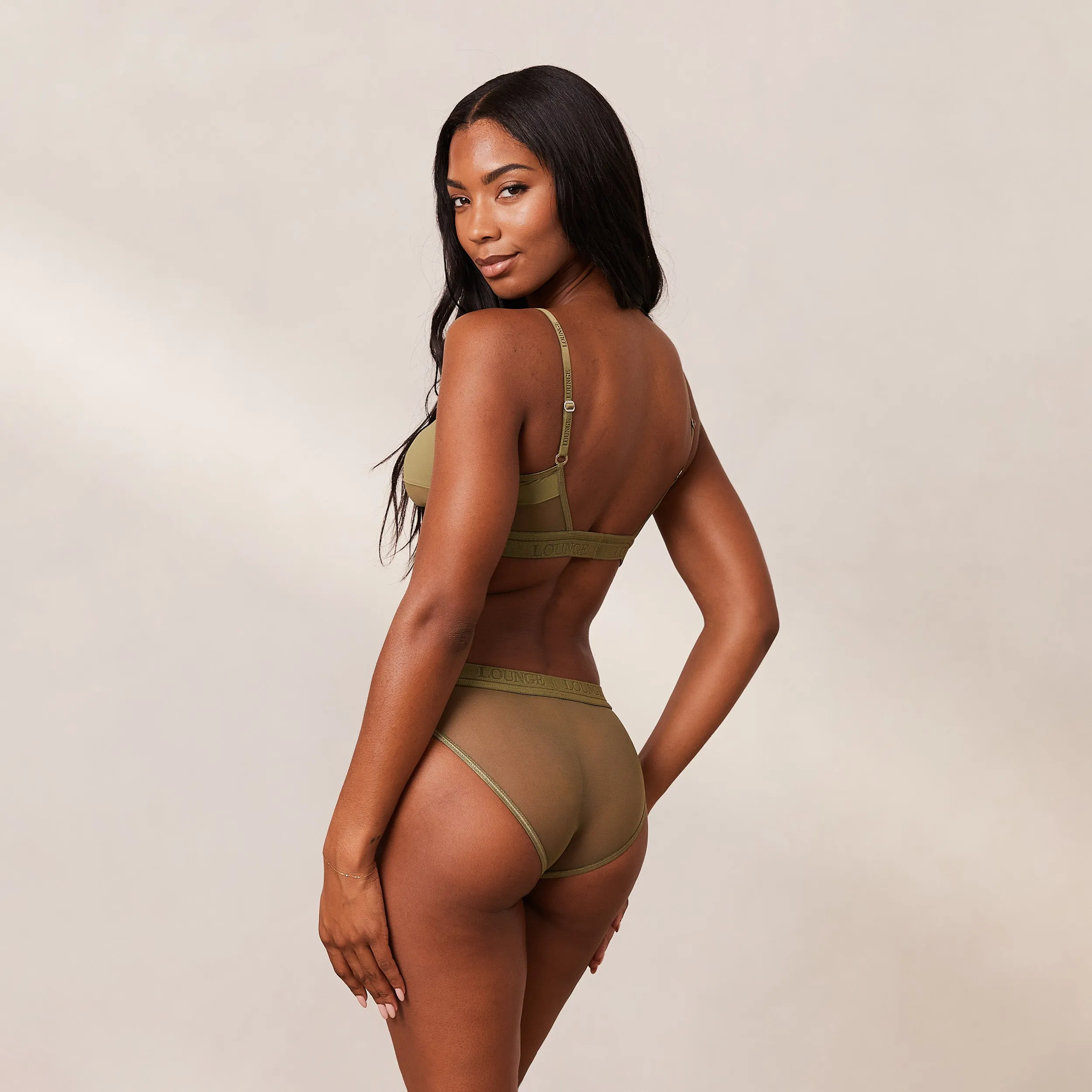 Mesh Bra  - Khaki