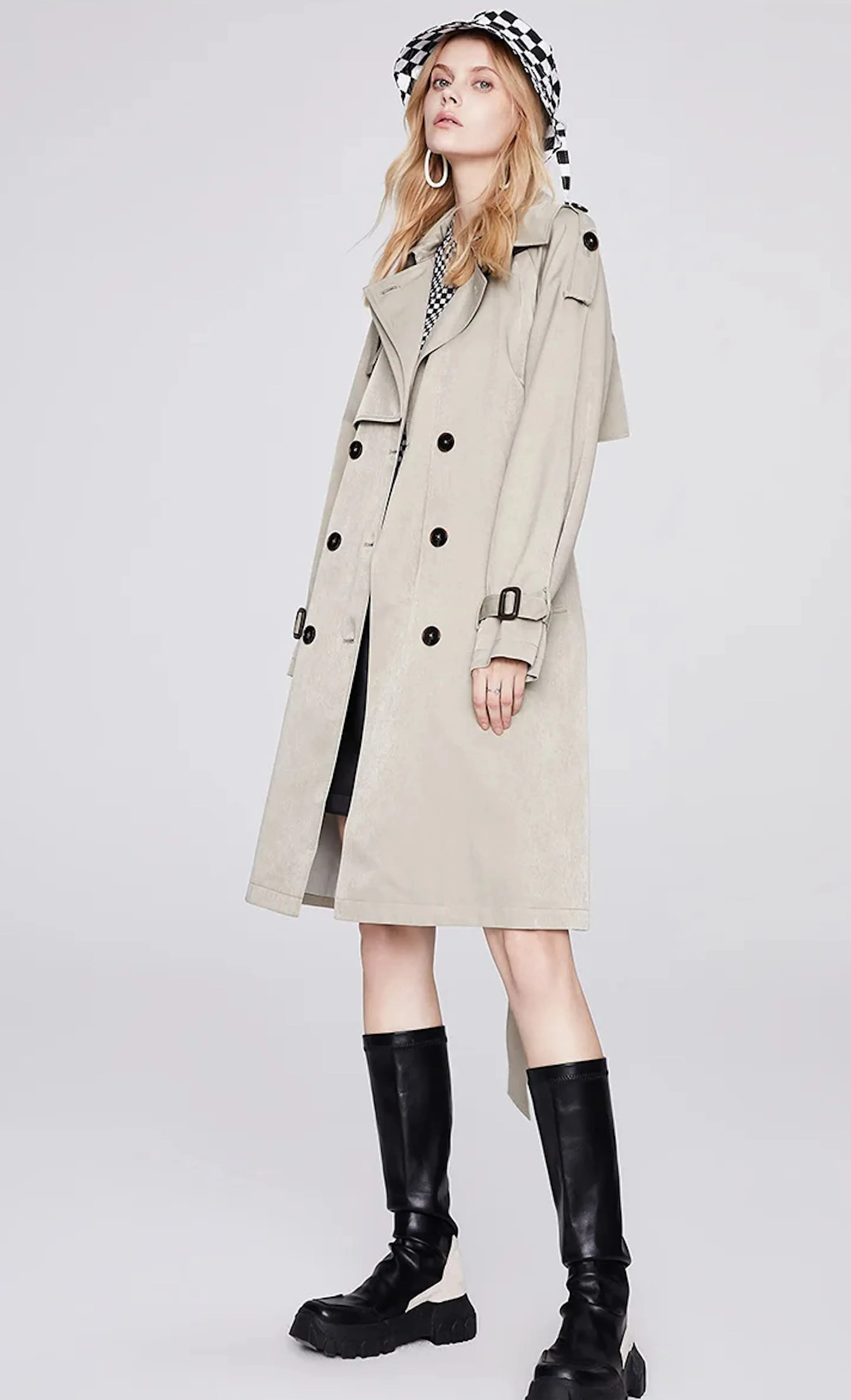 Mid-length Fashion Windbreaker Trench Coat