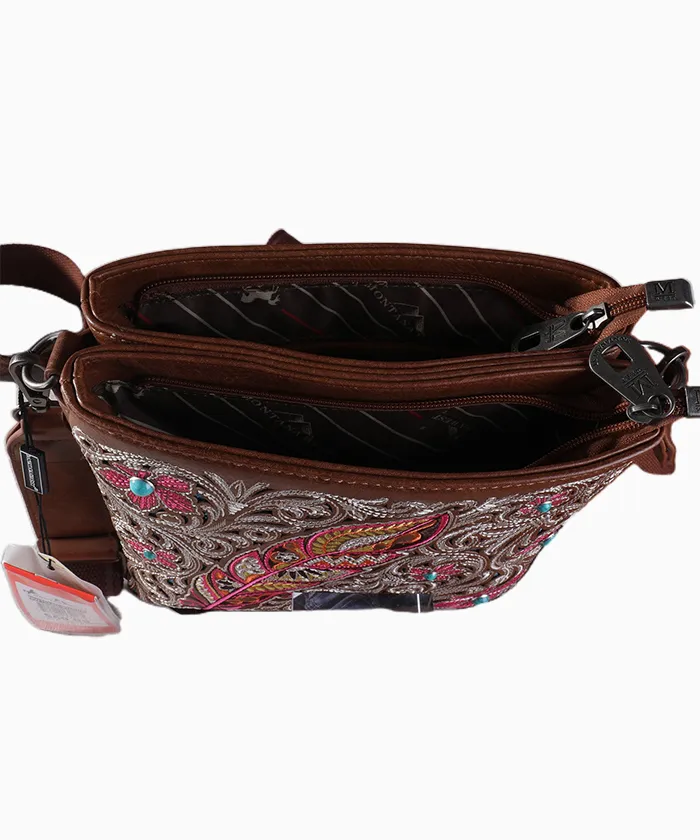 Montana West Embroidered Floral Concealed Carry Crossbody Bag