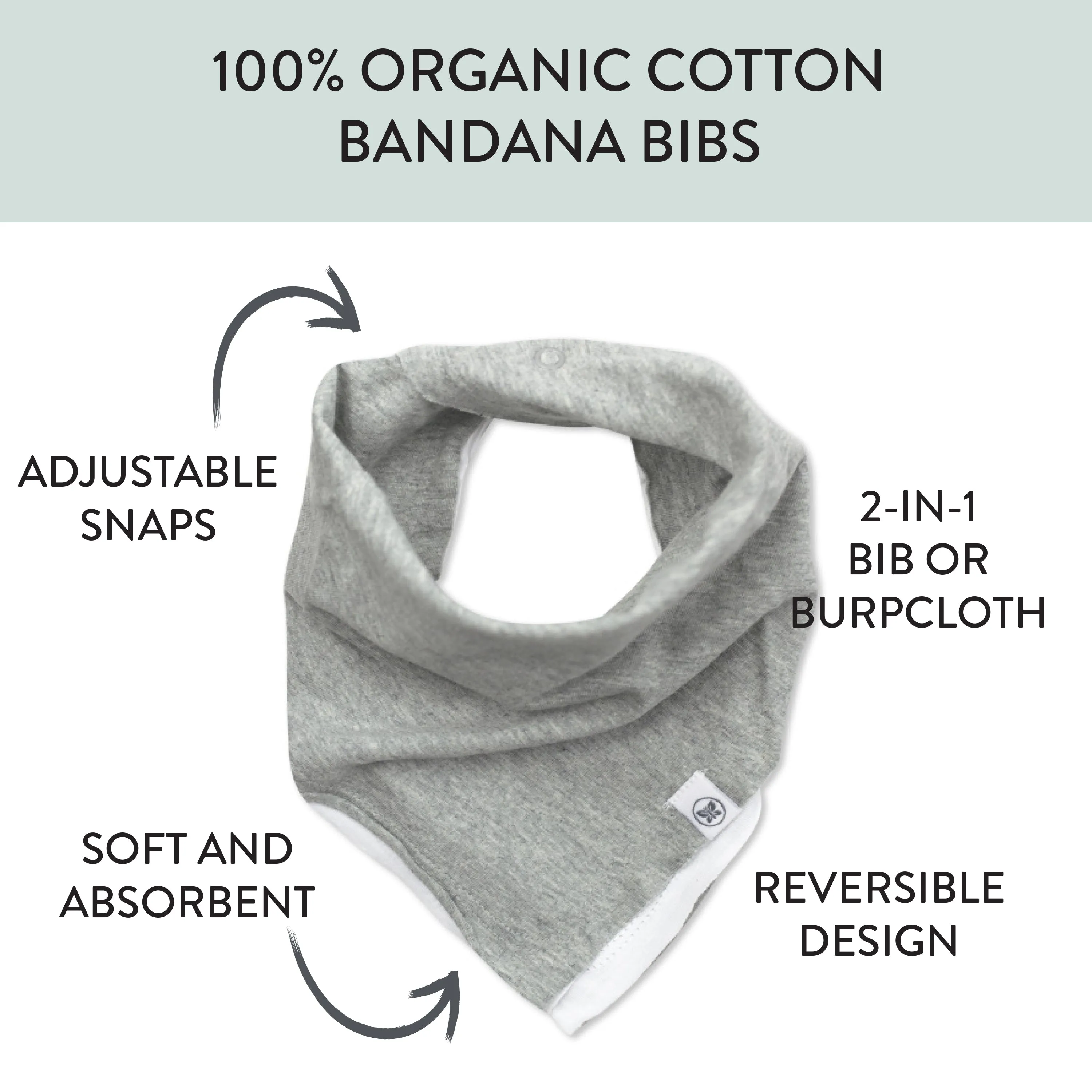 Multipack Organic Cotton Reversible Bandana Bibs