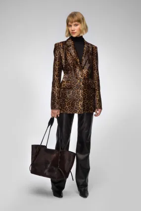 Oceane - Brown Leopard Leather Jacket