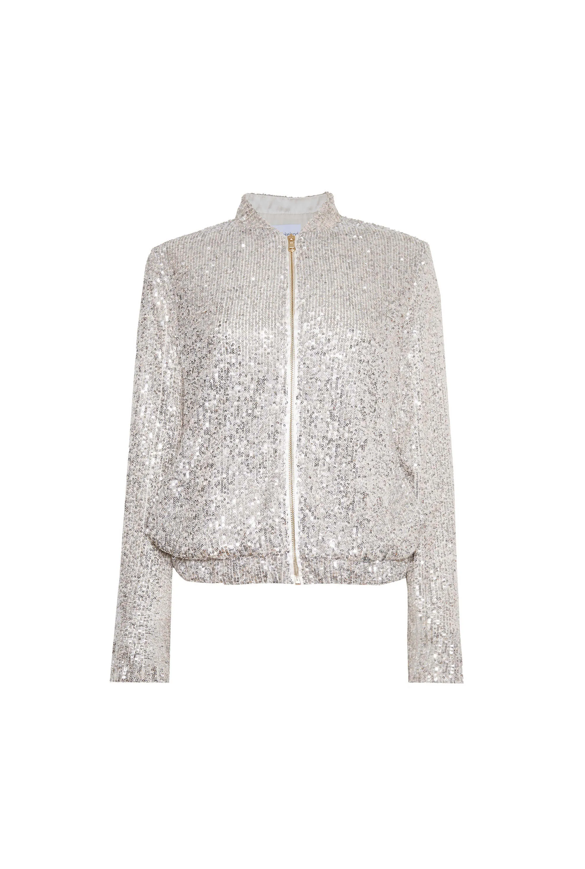 Paillette Bomber Jacket Silver