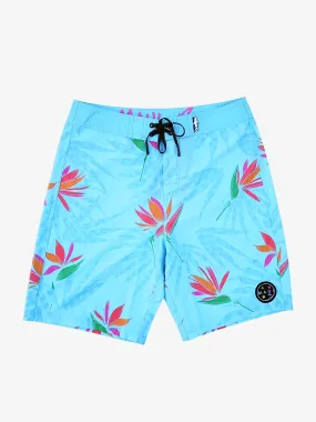 Paradise Check Board Shorts in Blue