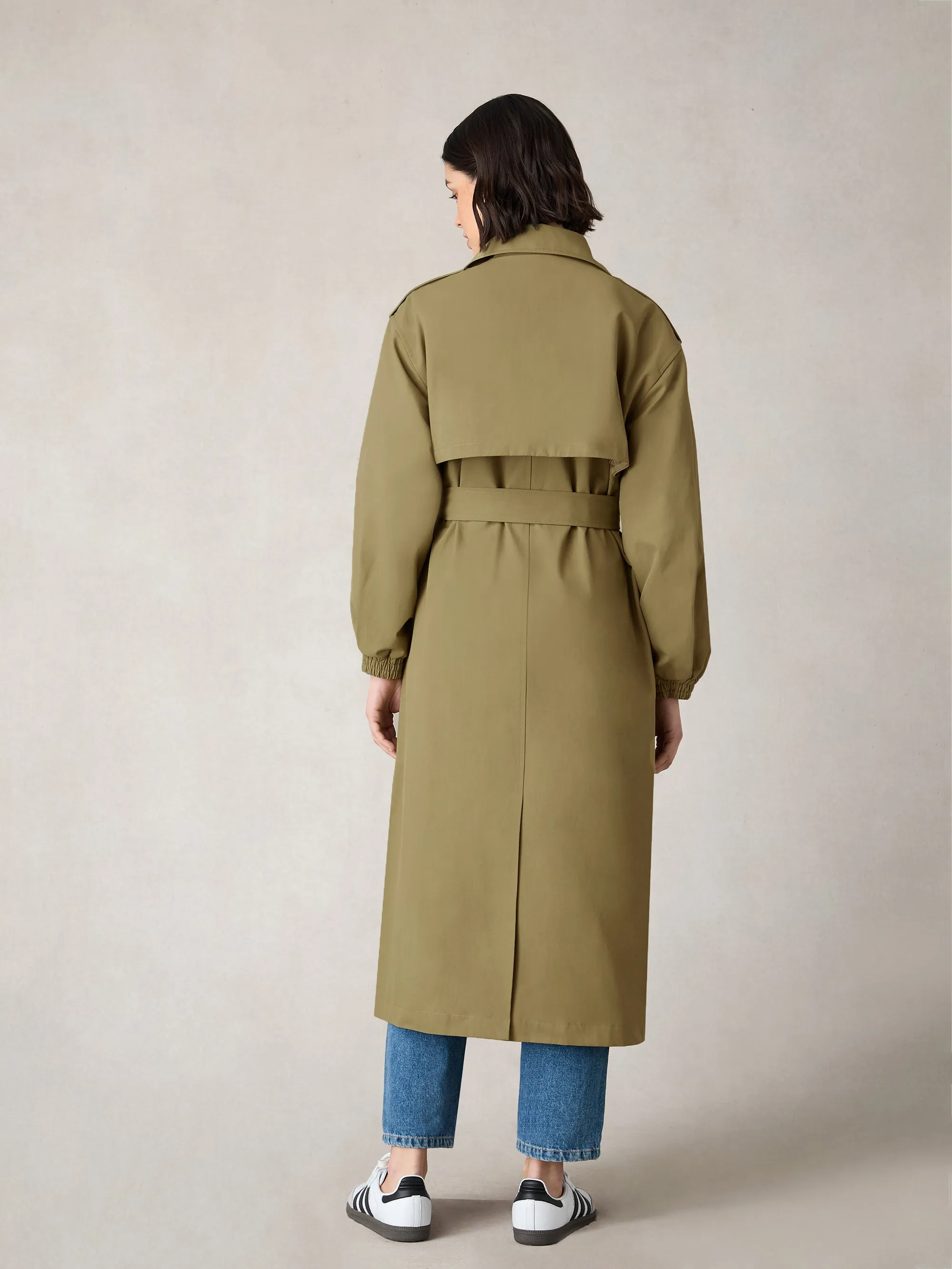 Petite Khaki Belted Trench Coat