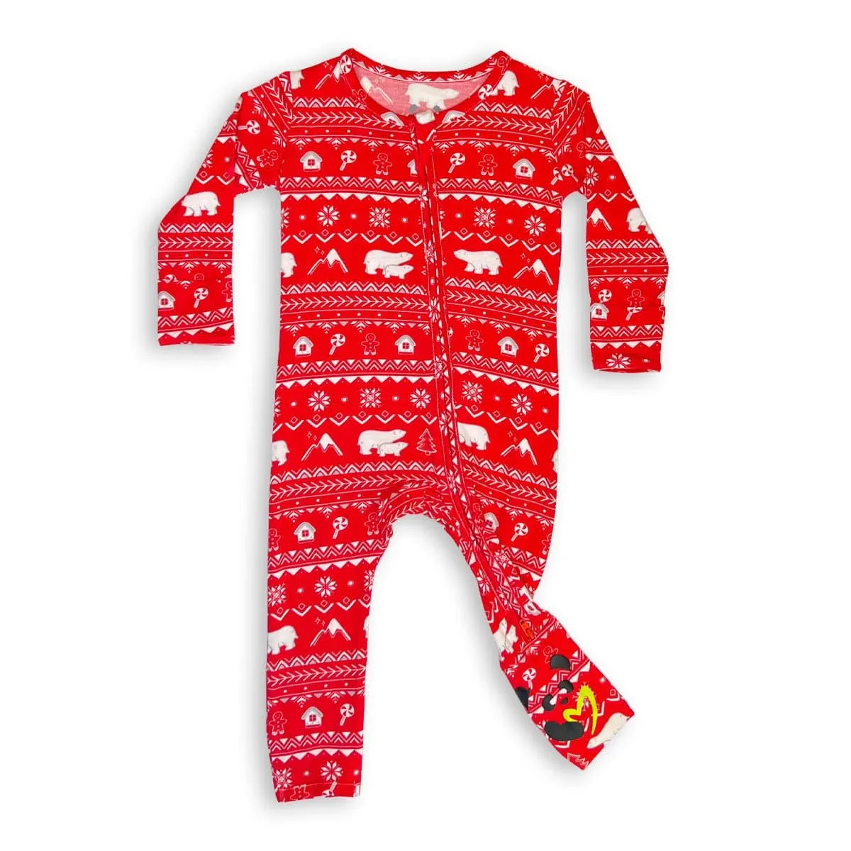 Polar Isle Red Bamboo Convertible Footie