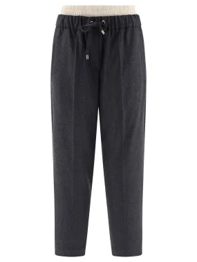 "SATIN WAISTBAND INSERT" TROUSERS