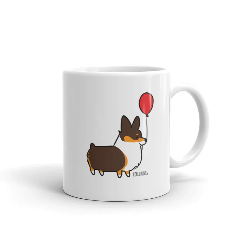 Red Balloon Corgi Mug | 11oz or 15oz