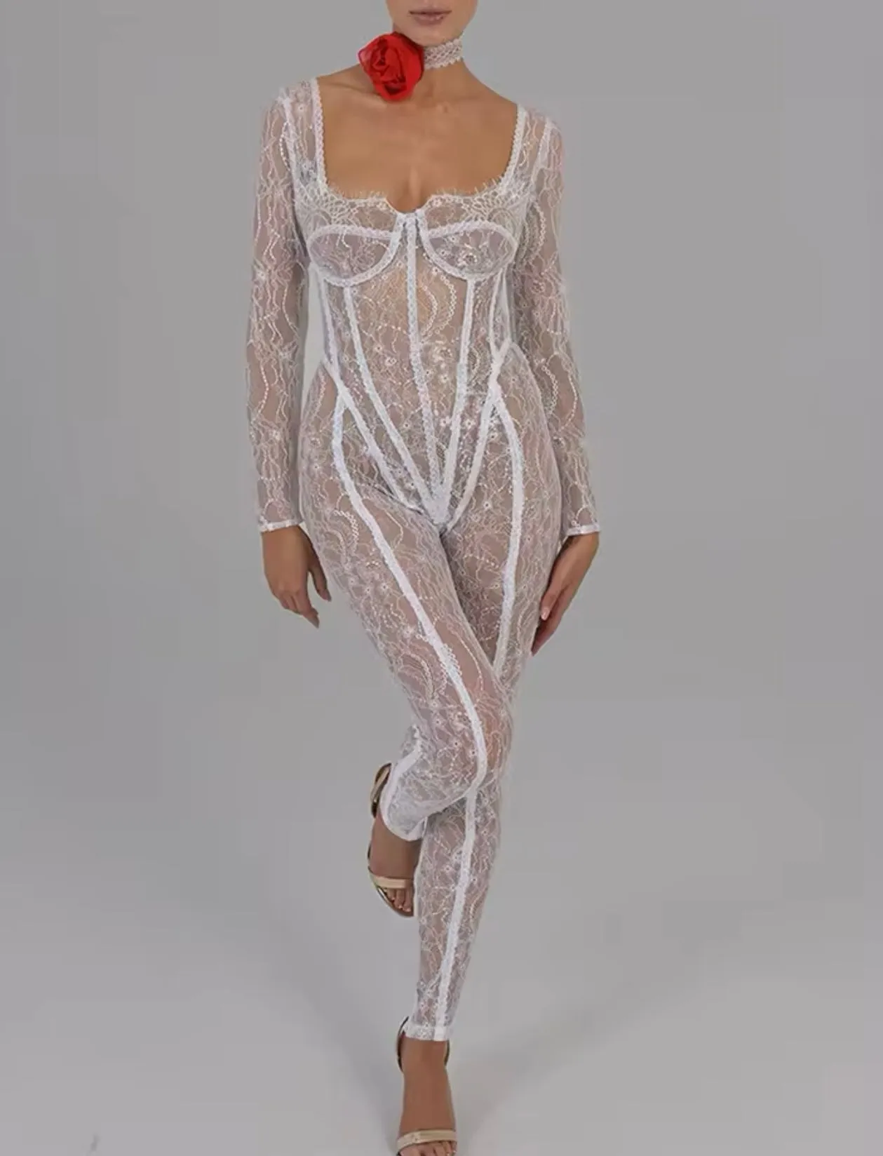 Ruby Lace Sheer Jumpsuit