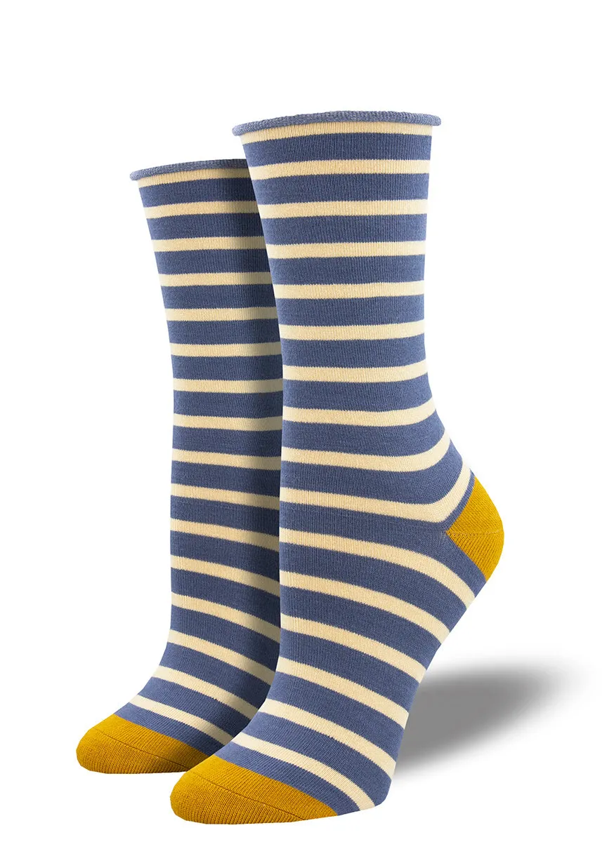 Sailor Stripe Roll-Top Bamboo Socks