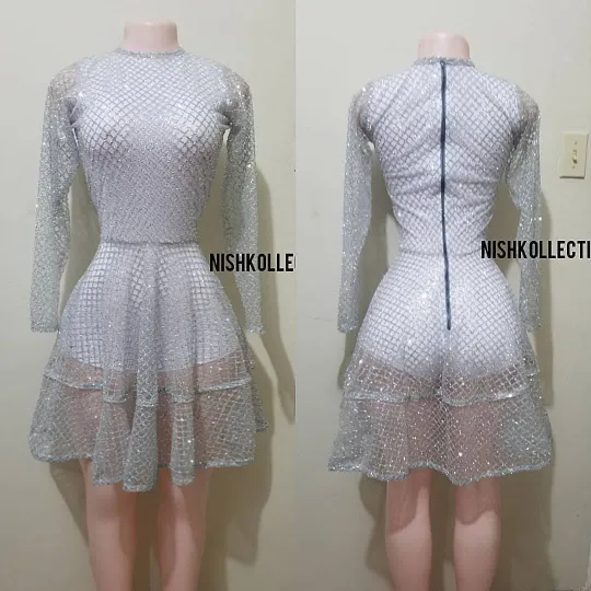 Sianna shimmer long sleeve dress