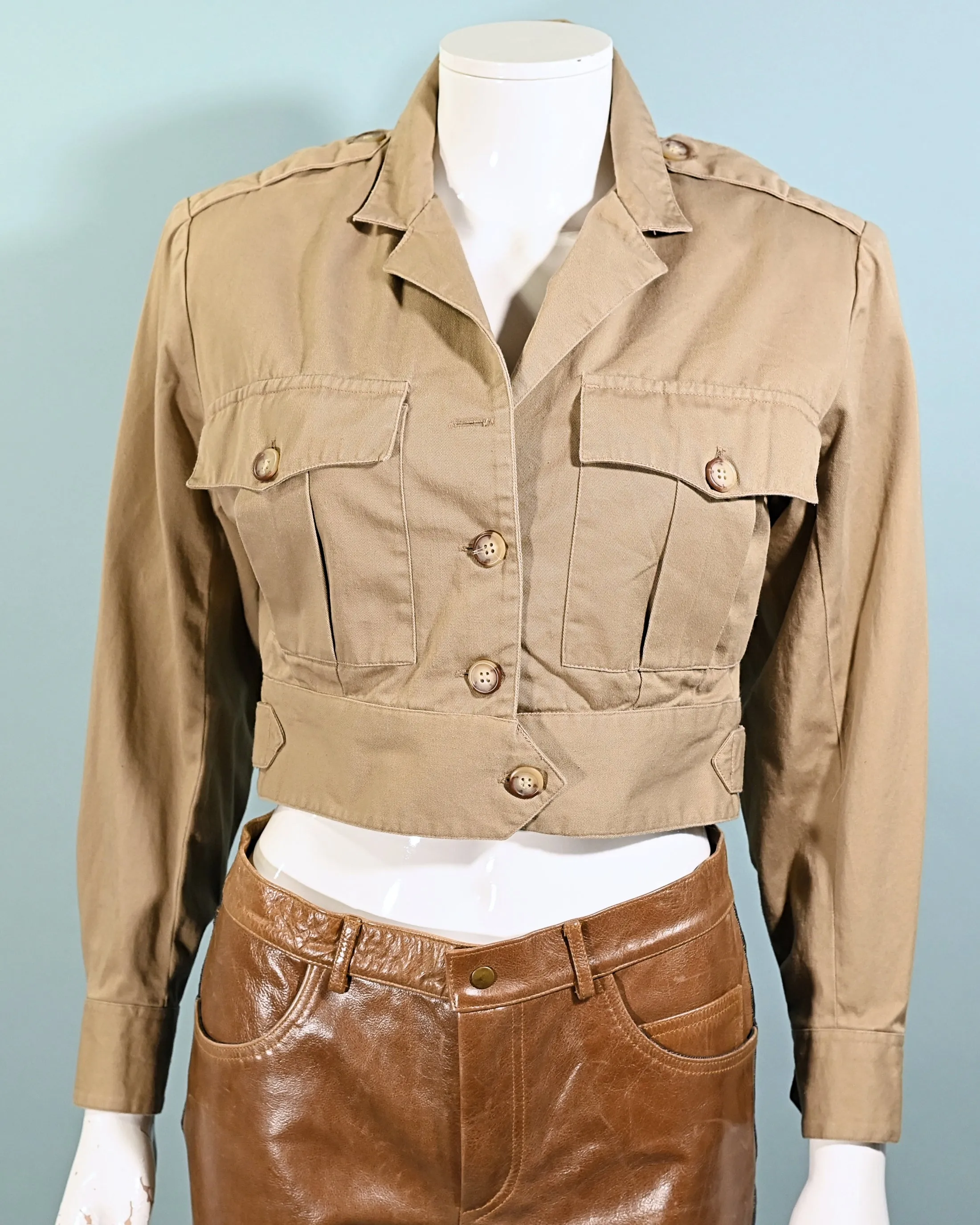 SOLD Vintage 80s Banana Republic Safari & Travel Co Cropped Jacket XS/XXS