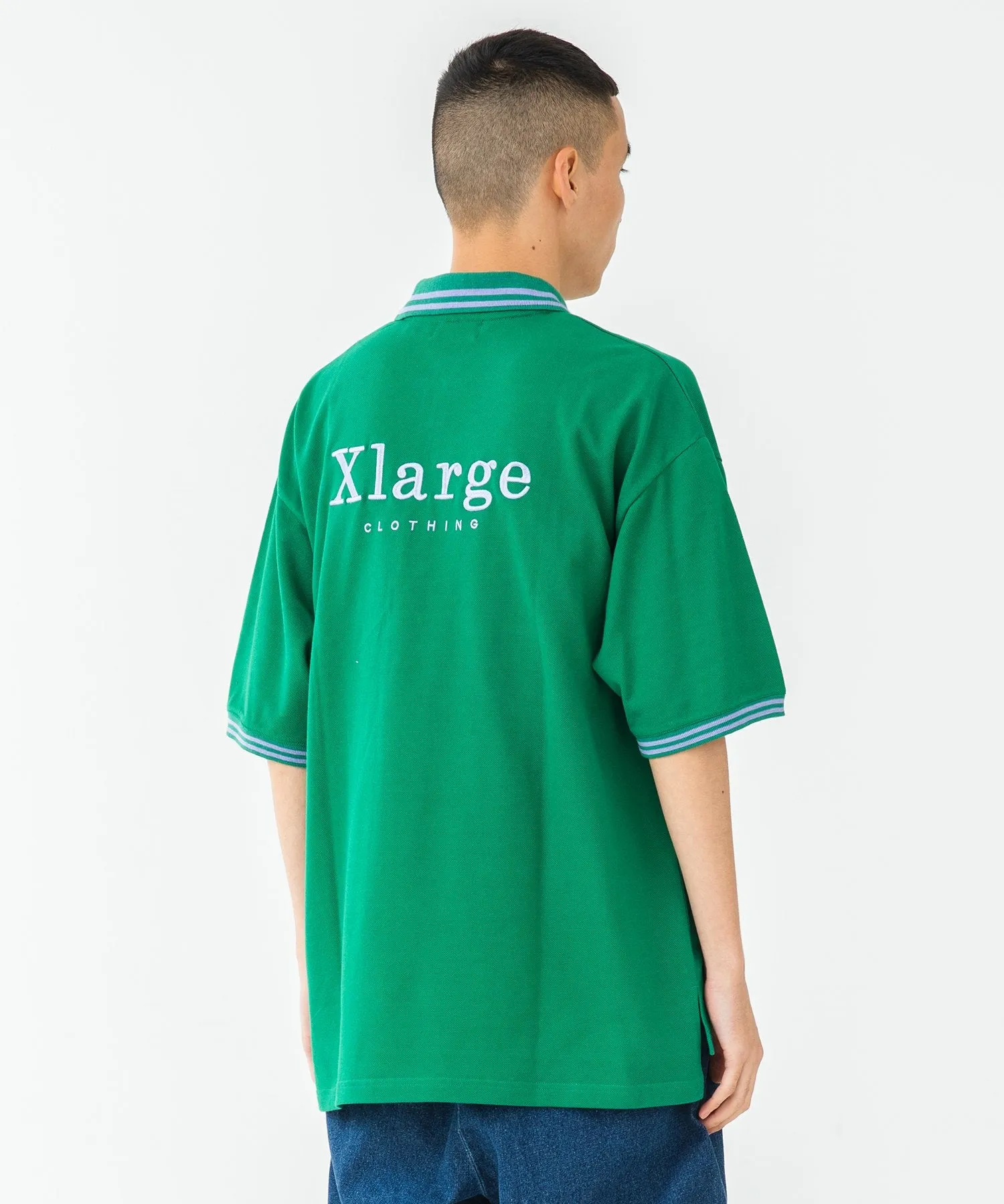 S/S HALF ZIP BIG POLO SHIRT