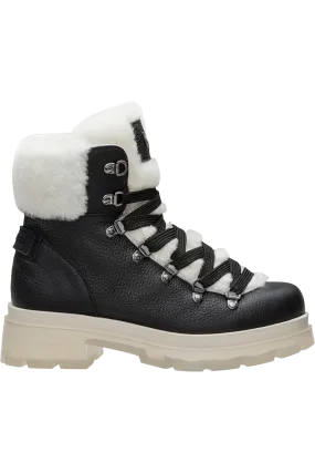 Swansea Two-Tone Grain Leather Translucent Sole Shearling Boots