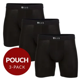 Sweat Proof Men's Boxer Briefs with Pouch - Black 3pk