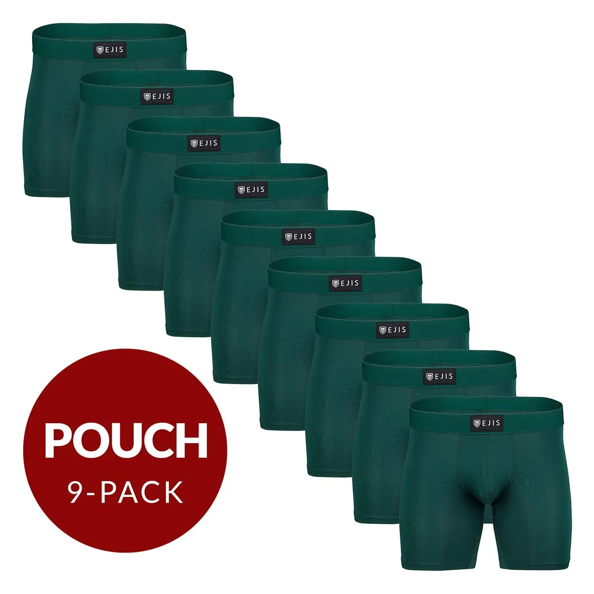 Sweat Proof Men's Boxer Briefs with Pouch - Green 9-Pack