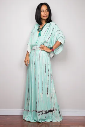 Tie dye kimono kaftan dress