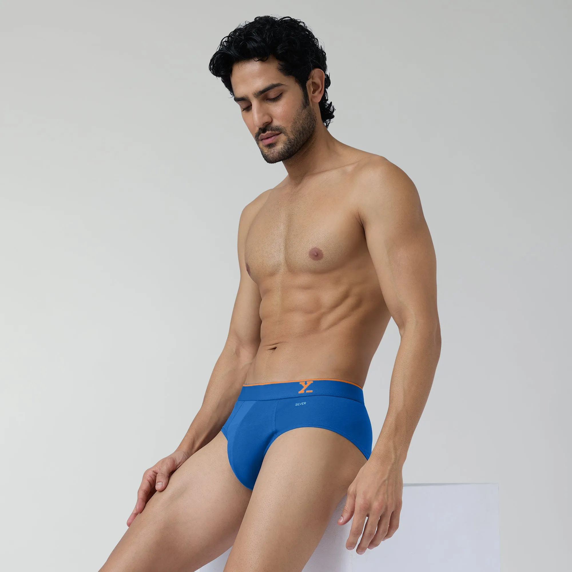 Traq Silver Cotton Briefs Horizon Blue