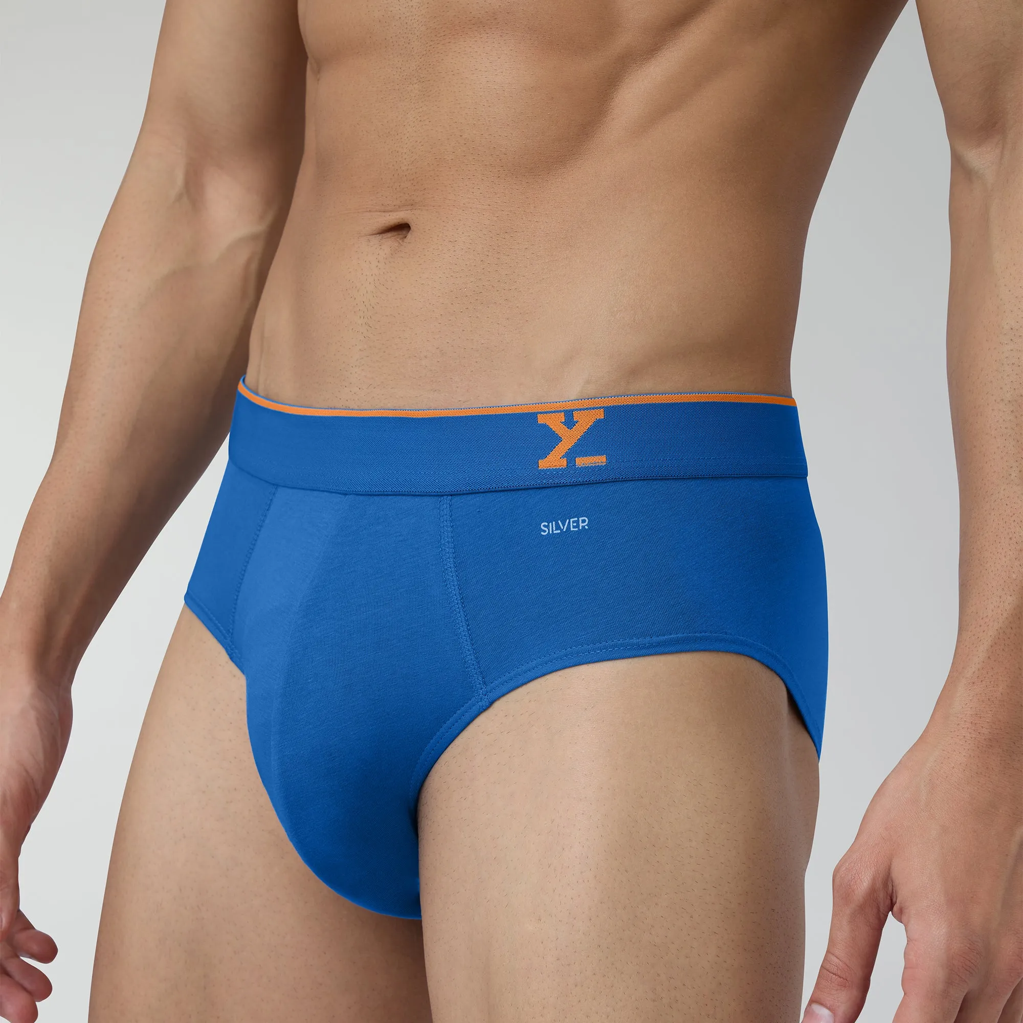 Traq Silver Cotton Briefs Horizon Blue