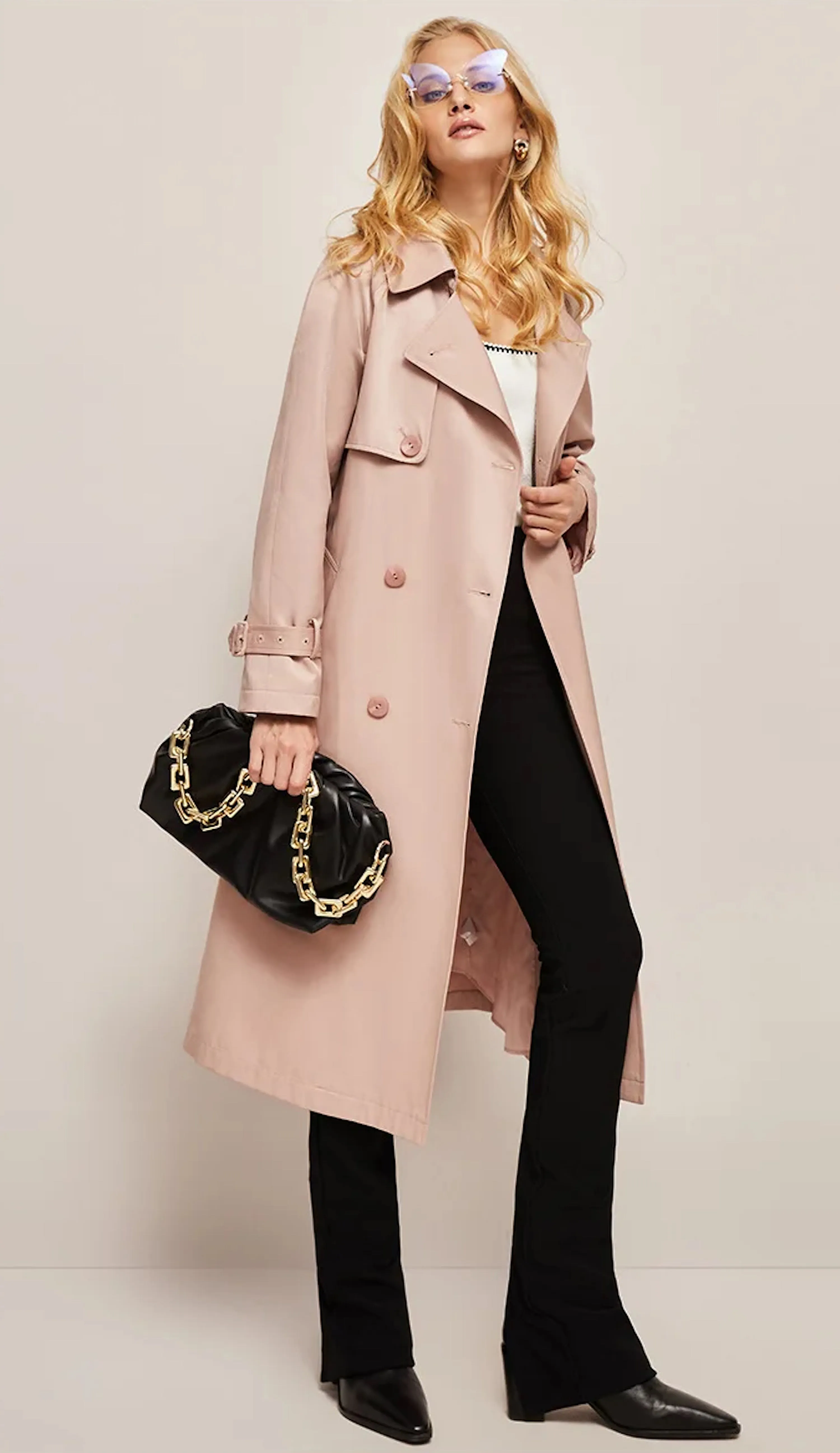 Trench Coat Temperament Pleated Lace-up Pendant Coat